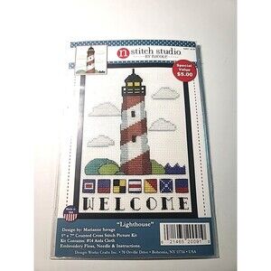 NEW Design Works WELCOME LIGHTHOUSE Counted Cross Stitch Kit 5" x 7"